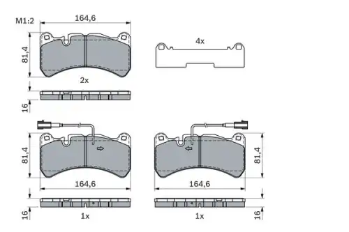 Тормозные колодки дисковые BOSCH 0 986 424 104