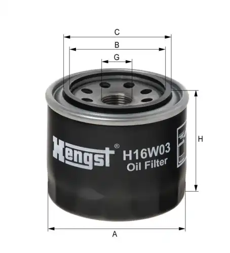 Фильтр масляный HENGST H16W03
