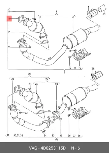 VAG, ПРОКЛАДКА ГЕРМАНИЯ 4D0 253 115 D