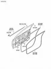 Боковой уплотн. пр. перед. дв. 821401E200 HYUNDAI