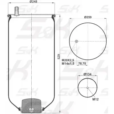 Пневмоподушка S&K SK-0081P-01PL