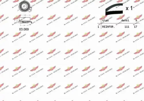 Комплект ремня ГРМ 04.5004 AUTOKIT