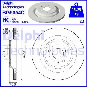 Тормозной диск DELPHI BG5054C вентилируемый , задняя ось
