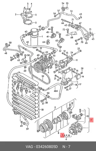 компрессор кондиционера Audi 034260805D VAG