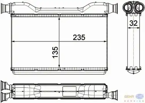 Радиатор печки HELLA 8FH 351 315-491