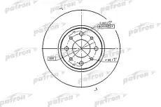 Тормозной диск PATRON PBD2686 вентилируемый , передняя ось