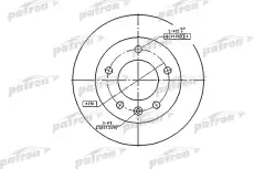 Тормозной диск PATRON PBD2790 вентилируемый , передняя ось