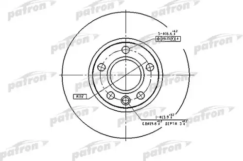 Тормозной диск PATRON PBD2809