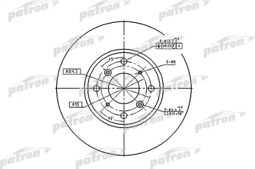 Тормозной диск PATRON PBD4151 вентилируемый , передняя ось