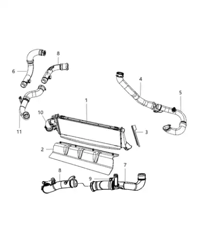 Патрубок интеркулера JEEP PATRIOTCOMPASS 2.0 CRD 04891705AB MOPAR