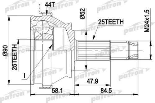 ШРУС наружный PATRON PCV1093
