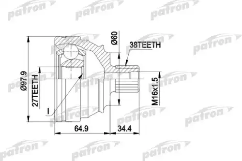 ШРУС наружный PATRON PCV1230