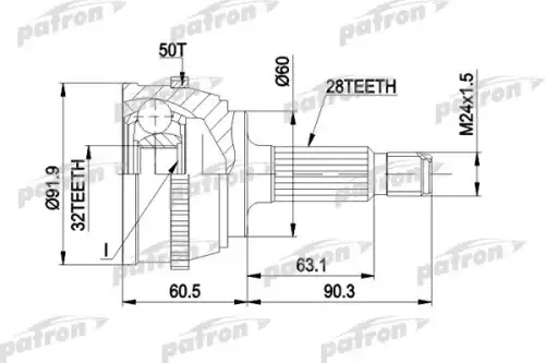 ШРУС PCV1284 PATRON
