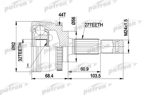ШРУС наружный PATRON PCV1349
