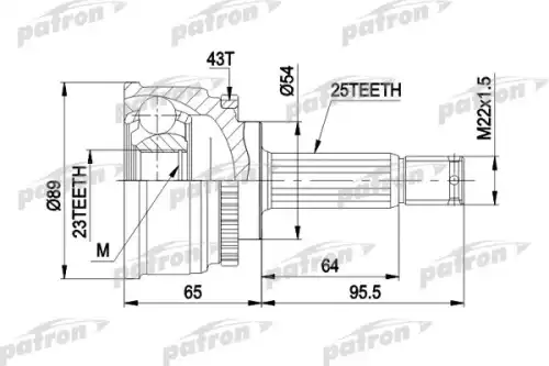ШРУС наружный PATRON PCV1491