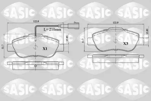 Тормозные колодки дисковые SASIC 6216085