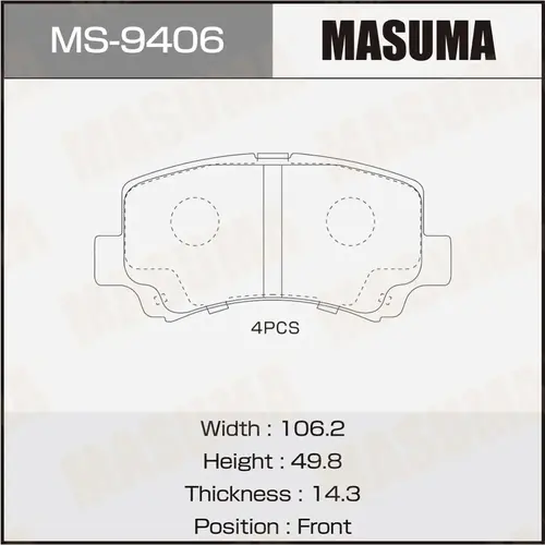 Тормозные колодки дисковые MASUMA MS-9406