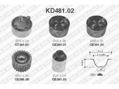 Timing Belt Kit \ KD481.02 NTN