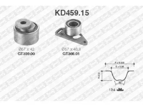 Timing Belt Kit \PSA KD459.15 NTN