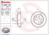 Тормозной барабан BREMBO 14.D631.20