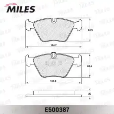 Тормозные колодки дисковые передняя ось MILES E500387