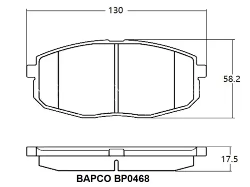 Тормозные колодки дисковые BAPCO BP0468
