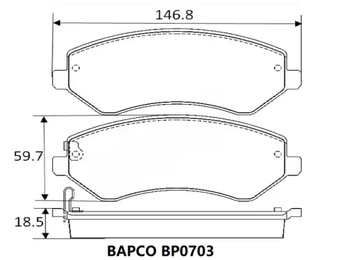 Тормозные колодки дисковые BAPCO BP0703
