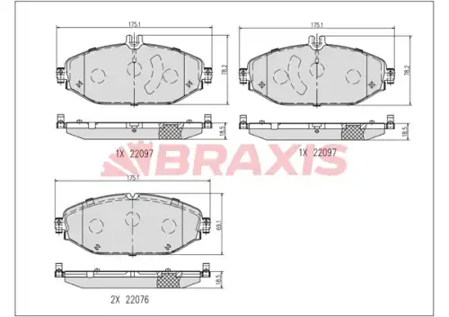 Тормозные колодки дисковые BRAXIS AB0638