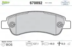 Тормозные колодки дисковые VALEO 670892