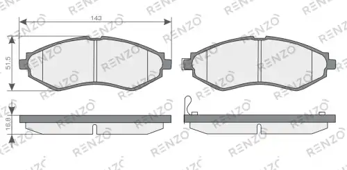 Тормозные колодки дисковые RENZO RNZ037