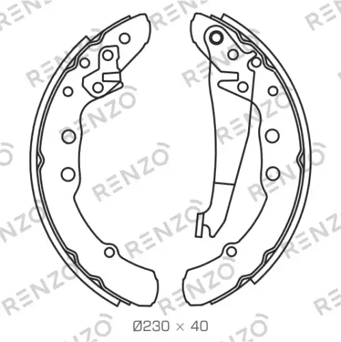 Колодки барабанные RZ002 RENZO