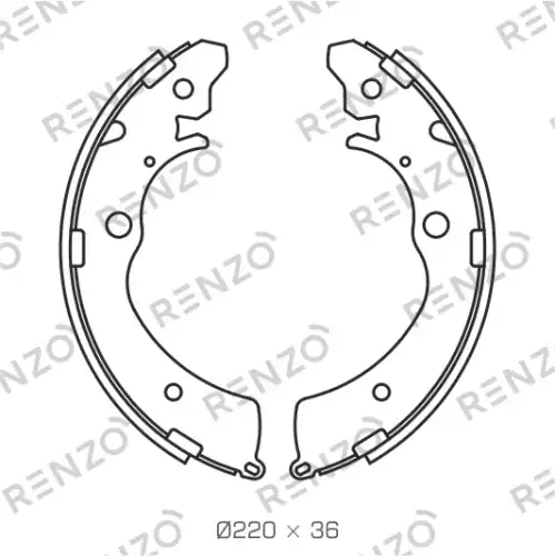Колодки барабанные RZ037 RENZO