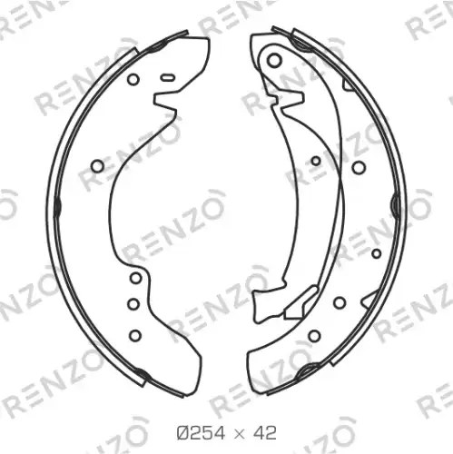 Колодки барабанные RZ082 RENZO
