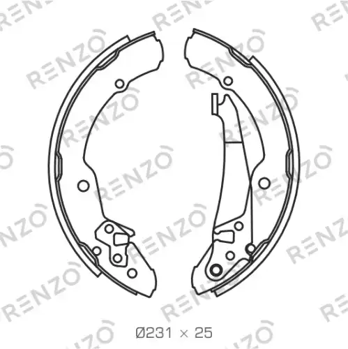 Колодки барабанные RZ087 RENZO