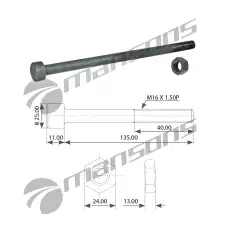 CENTER BOLT C/W NUT 700.630 MANSONS
