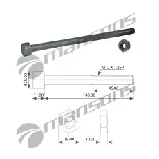 CENTER BOLT C/W NUT 700.608 MANSONS