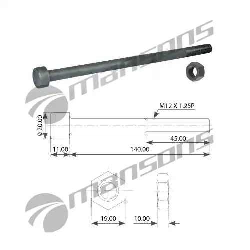 CENTER BOLT C/W NUT 700.608 MANSONS