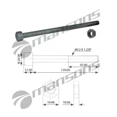 CENTER BOLT C/W NUT 700.618 MANSONS