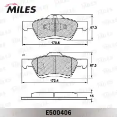 Тормозные колодки дисковые передняя ось MILES E500406