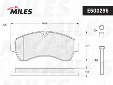 Тормозные колодки дисковые передняя ось MILES E500295