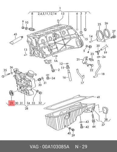 УПЛОТНИТЕЛЬНОЕ КОЛЬЦО 00A 103 085 A VAG