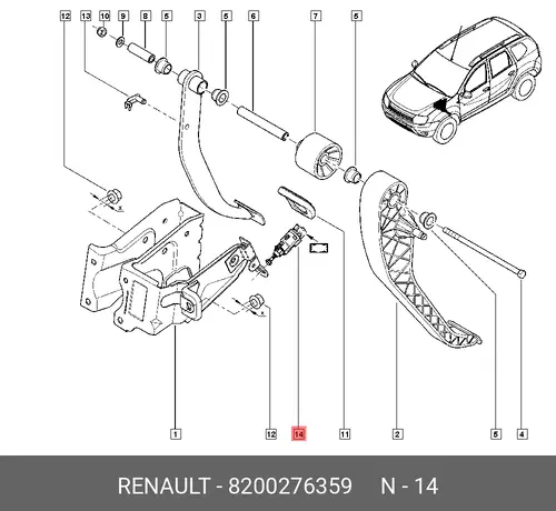 датчик стоп-сигнала!\ Renault 8200276359