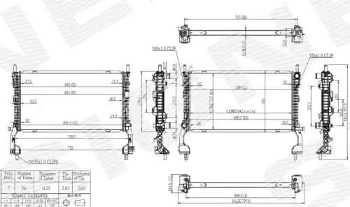 Радиатор системы охлаждения двигателя SIGNEDA RAFD37162A