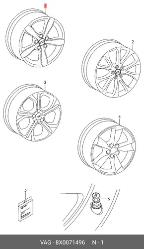 Диск колёсный Audi 8X0071496 VAG