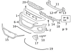 Bracket - front bumper side, lh 86513G2000 HYUNDAI