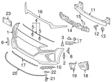 Moulding - front bumper license plate 86519G2010 HYUNDAI