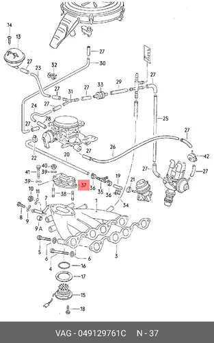 фланец карбюратора Audi 049129761C VAG