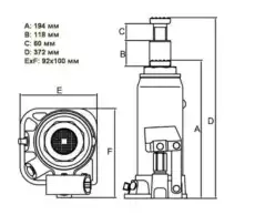 Домкрат гидравлический TORIN T90304 3 т,