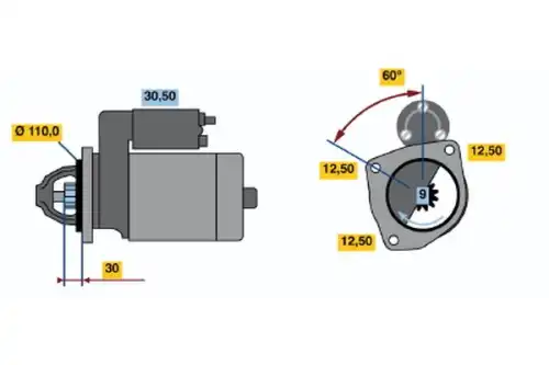 Стартер BOSCH 0 001 368 019