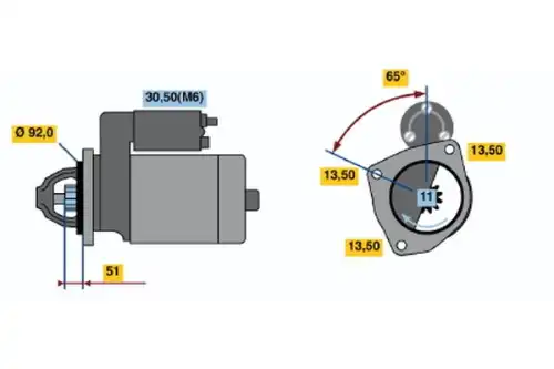Стартер BOSCH 0 001 371 006